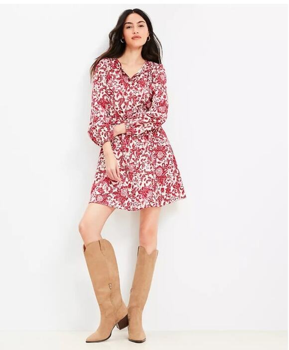 LOFT Dresses & Skirts - LOFT Night Bloom Belted Mini Dress NWT Size 12 Floral Pocket Dress